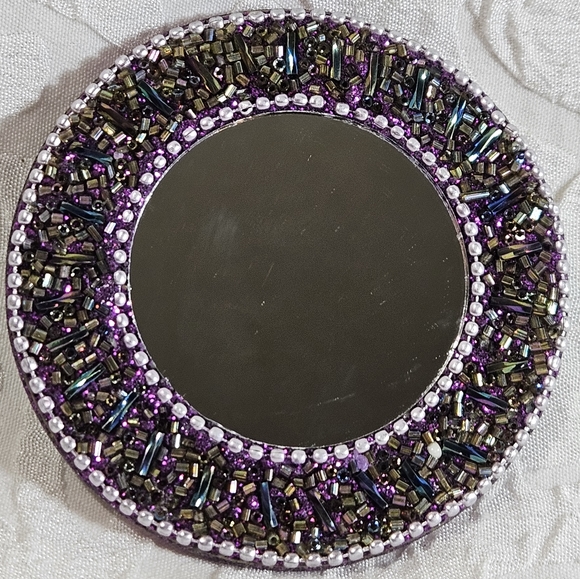 Beaded Multicolored Pocket Mirror - Picture 10 of 10